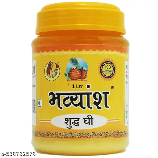 BHAVYANSH 1 Ltr Pure Cow Ghee For Better Digestion And Immunity - Granular Texture For Cooking, Eating & Pooja