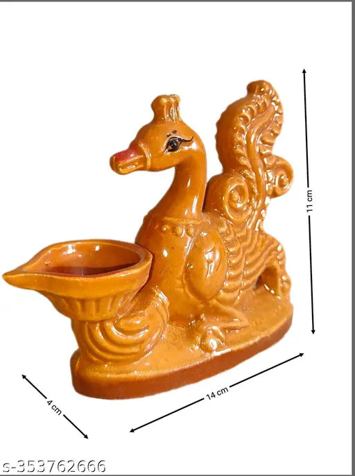 diyas & lanterns | swan diyas ceramic decor for home , office and pooja room