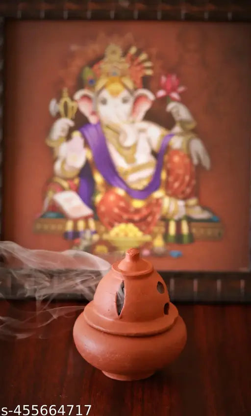 Clay Sambirani Incense Holder | Dhoop Stand Decorative for Pooja Room
