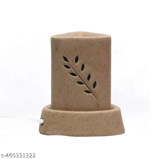 Woodyfy Ceramic Electric Triangle Shape fragrance Burner With Free Lemon Grass fragrance Oil 10ML (Brown)