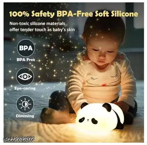 Cute Sleeping Panda, USB Rechargeable Soft Silicone Touch Sensor Bedside Pat (PACK OF 1,MULTICOLOR)