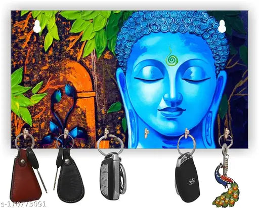 Kiaanshe Creations Key holder for home / office / kitchen / key holders / key holder for wall / key holder / Best decorative item for home décor / festive décor Mobile stand cum Wood Key Holder