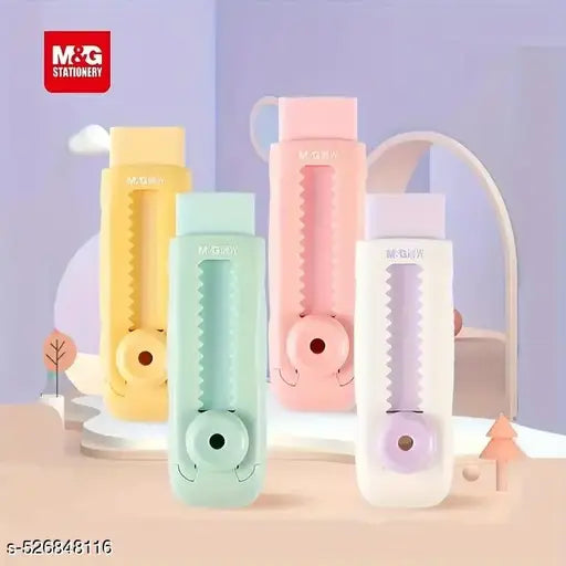 New 4 Pcs Retractable Creative Eraser, No Chips, No Traces, Push Lock Pencil Eraser, Suitable For Drawing And Painting Student Stationery