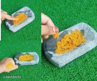 RARE OCEANS TURMERIC & SANDALWOOD RUBBING STONETurmeric Rubbing Stone/Sandalwood Sticks Grinding Stone/Baby medicine Grey 5 inch combo offer