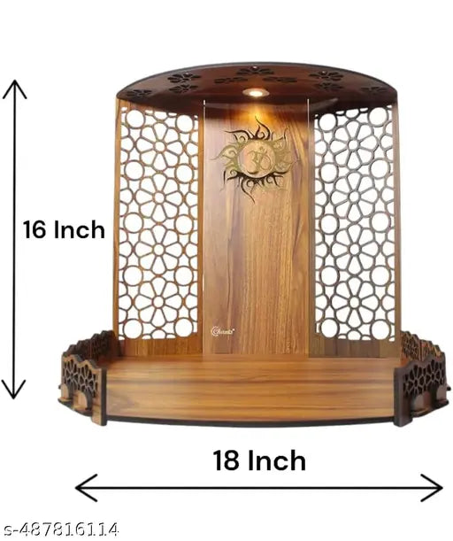 SH Mangal Wooden (16 inches Height) pooja temple for Home and office | temple for home and office decor