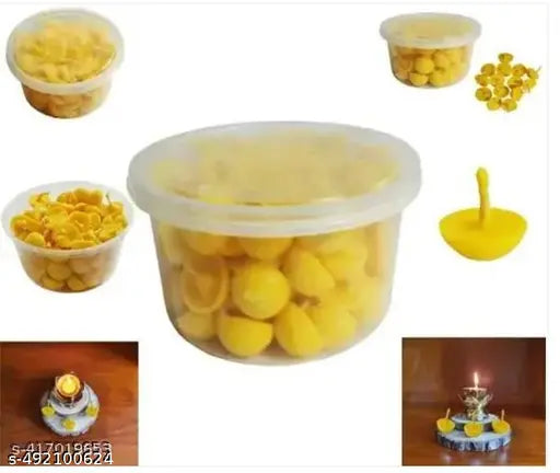 Cow Ghee Diya (100 Diyas) Cotton Wick for Puja and Special Occasions