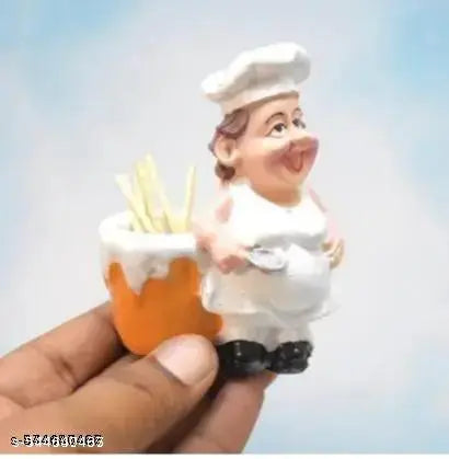 Royal Indian Craft Set of 2 Delightful Chefs Toothpick Holder and Tissue Paper Holder Stand for Kitchen, Home Decor, Office, Restaurant, Tissue Organizer for Dinner Tables (Tissue paper holder combo)