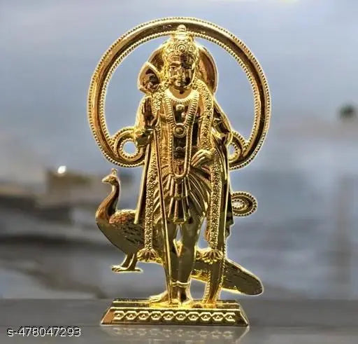 God murugan with mayil statue for car dashboard