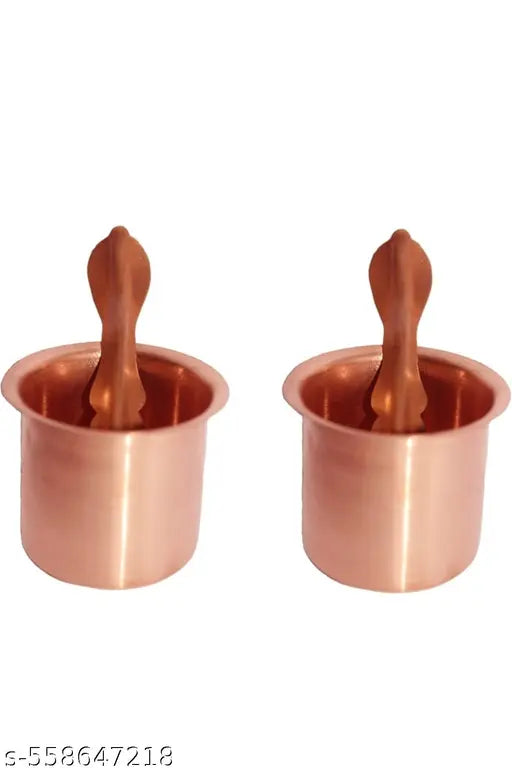 Original 100%  Pure Copper Panchpatra with Aachmani/Spoon For Every Puja Rituals