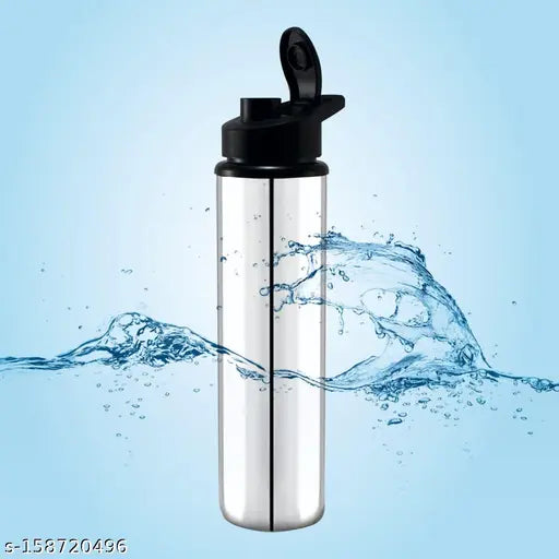 HAYAT STEEL (( SPORTS )) Stainless Steel Sports Water Bottles |Steel bottel | Sports bottle| School bottle | Office bottle | College bottle| Single Wall BPA Free & Leak Proof Cap and Steel Bottle silver, Steel fridge Bottle, Water Bottle 1000ml(1 litre)Ap