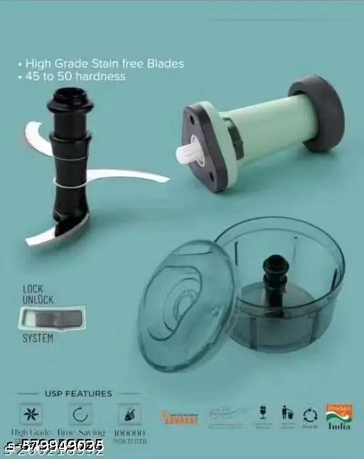 Unique Manual Choppers & Chippers 650ml with 3 baldes