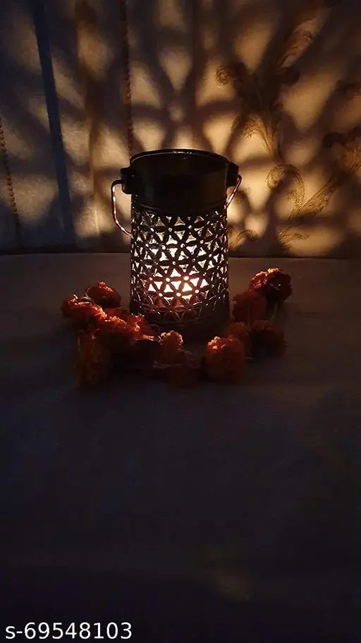 Gunendra Crafts Wrought Iron Handi Diya Lantern Candle Holder for Birthday,Diwali Decoration,TeaLight Candle Stand kit for Home,Room,Bedroom,Bathroom and mandir D?cor