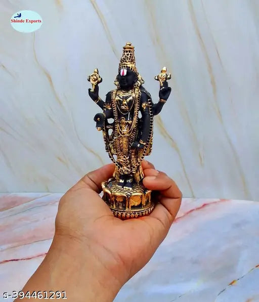 SHINDE EXPORTS Govinda Vishnu Idol for car Dashboard/Balaji murti for car/tirupati Balaji murti/Balaji Statue for Pooja Room