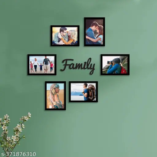 Frame Rang Designer Set of 6 Photo Frames(6pc:  4x6inch )  and family cutout
