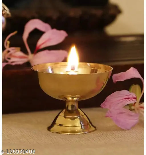 Pyali Deep Pure Brass Akhand Diya Combo (Pack of 8)