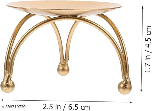 ( Pack Of 4 ) Golden Iron Plate Tealight Candle Holder & Stand, Diwali Decoration Items, Diwali Table Decoration, Diwali Pooja Decoration, Christmas Decoration Items, Christmas Table Decoration, Christmas Decor, Candle Holders, Candle Stands, Tealight Can