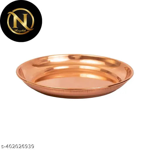 NAVYAKSH Small Size Copper Plates for Puja With free Haridwar Brahmkund Gangajal (60ml)