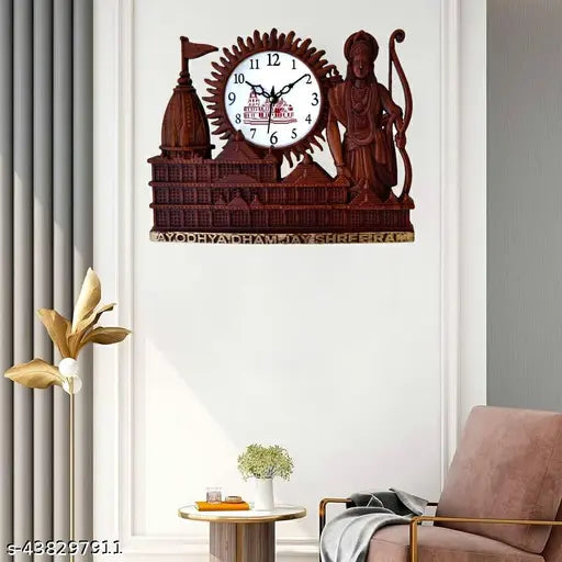 This wall clock design,material and features are improve your wall and increase home décor.it is perfect for office and home use.this RAM MANDIR wall clock gives the touch of AYODHYA'S RAM MANDIR and increase wall beauty.