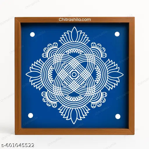 CHITRASHILA® Padi Kolam Wooden Rangoli Stencils 10X10 inches - S09