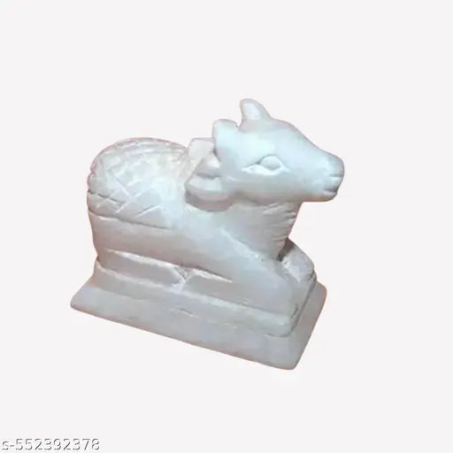 Premium White Marble Nandi Idol | Shiv Ji Vahan Murti for Pooja Mandir & Home Decor Bring spirituality and positivity to your space with this Premium White Marble Nandi Murti (Shiv Ji Vahan).  Crafted from high-quality white marble with smooth finishing.