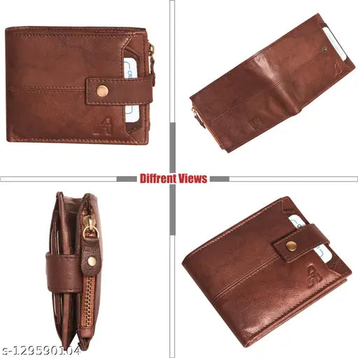 Arshaan Men Trendy ANTIQUE BROWN Genuine Leather RFID Wallet (12 Card Slots)