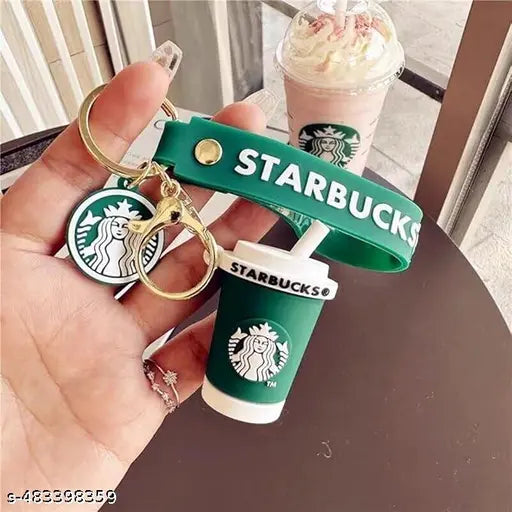 Starbucks Coffee Cup keychain for bike Cute Keyring & Quirky Bag Charm Hard Silicone, Bag Hook Single Piece Starbucks Coffee Cup keychain Keychain for Boys Kids Return Gifts Key Chain