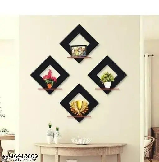 Sage Wooden Wall Shelf Shelves Art Hanging Decor for Wall Diwali Decoration Items Home Decor - Floating Display Rack Shelves Artwork for Living Room Kitchen Bedroom Ideal for Gifting