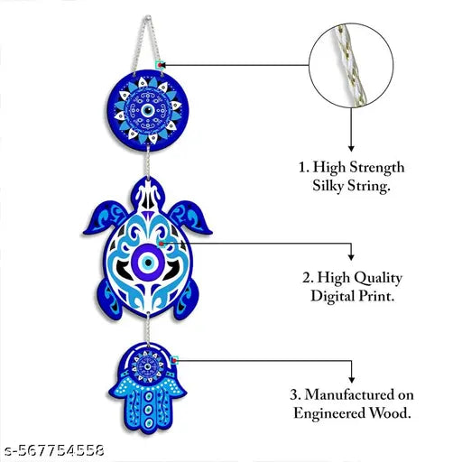 Hastkala Premium Vastu Turtle Wooden Wall Hanging for Home Décor| Living Room | Wall Decoration Gift Items - Multicolor, (21' Inch x 6.5' Inch), Pack of 3