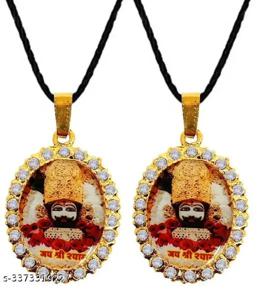 Lord Jai Shree Baba Khatu Shyam/Barbarika Ji Locket Pendant Necklace Dori Stainless Steel Pendant Set