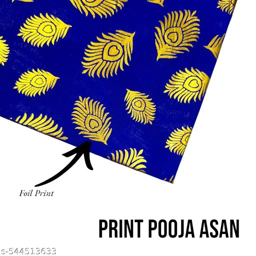 1 Mtr Size Pooja Aasan Cloth/Chowki Aasan Kapda Mat for Puja Table, Puja Home Mandir and Temple Pack Of 3
