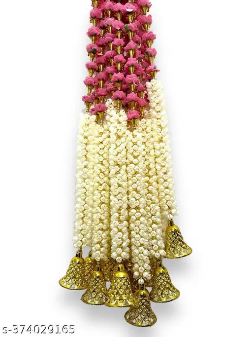 Bs amor  Decorative Mogra Bell Fluffy Artificial Creeper Bail Garland, Size 2.2 Feet Used for Home/Office ,Festival Christsmas Diwali Decoration,Pack of 4, (Pink)