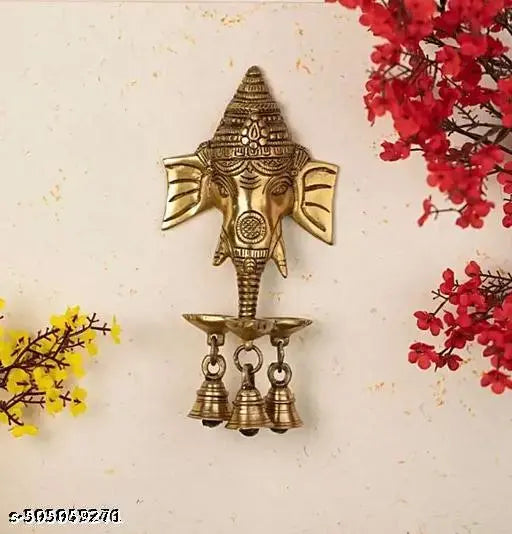 Ganesh Diya set Wall Hanging Idol Statues or Diwali ,Decoration,gift purpoose etcLxBxH : 9.5x6.5x21 cm