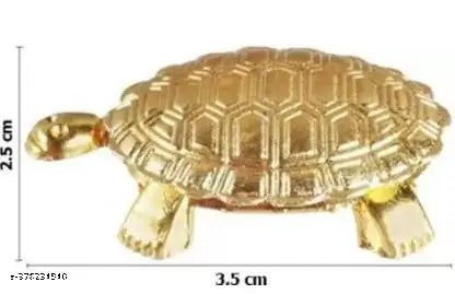 Tortoise With Water Plate For Peace Success & Prosperity For Pooja Mandir Brass Brass  (1 Pieces, Gold)