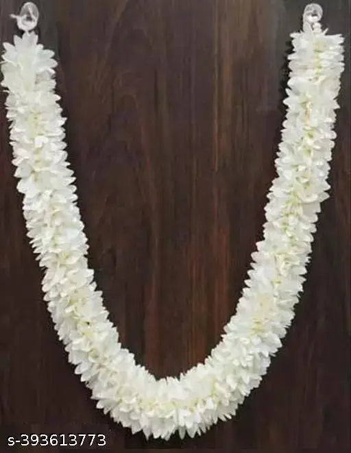 2PC Plain white jasmine flower Astro  Garland/Hara for gods idols 11inch
