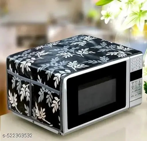 Shivam Creations 1 Pc Microwave/Oven Top Cover + 1 Pc Fridge/Refrigerator Top Cover + 4 Fridge Mate (  Black)