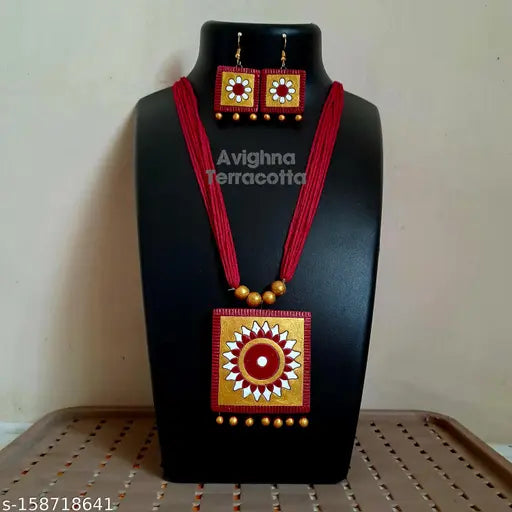 Terracotta Jewellery Set by Avighna