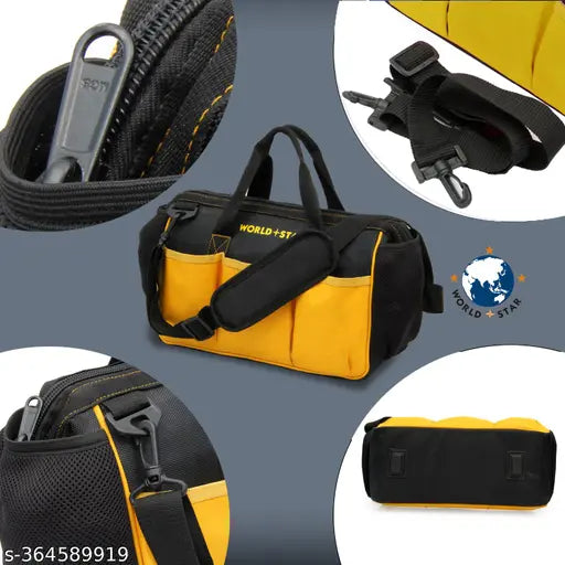 tool bag super durable and strong. It has bottom support cardboard and bolts. It is water-resistant which makes it easy to carry around in every weather condition