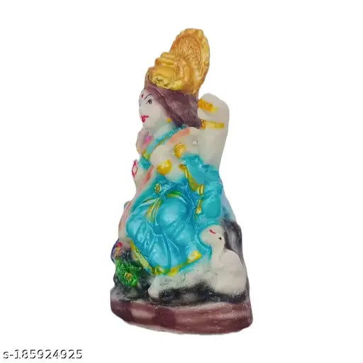 Maa Saraswati Idol Decorative Showpiece - 13 cm  (Marble, Multicolor)