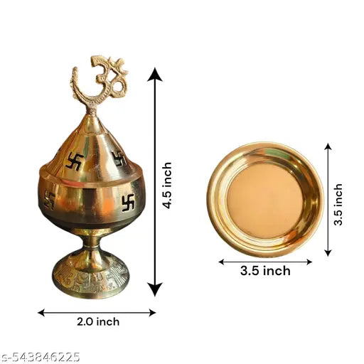 Pure Brass Plate 3.5 inch for pooja bhog pack of 4 Small Size Bhog Plate Bhog Thali