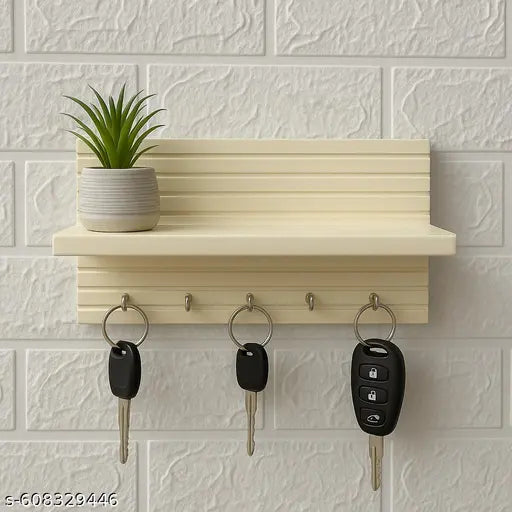 Key Holder with Shelf, Decor , Keys, Car Remote, Essential, Enterway, , Planter Box, Wallet, Sunglasses, Daily Essentials, Modern, 7 Hooks, Easy to Mount