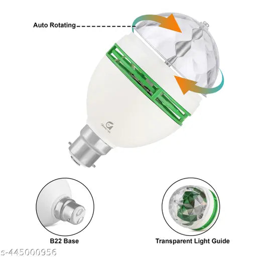 LED Disco Light with 360 Degree Rotation – Multicolor LED Lamp for Home Decor, Party, and Diwali Decoration