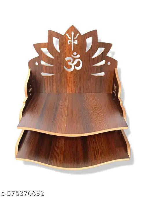 Wall Mount Floral Designer OM Mandir, Wall Mount And Table Top Temple, Laddu Gopal Mandir,  Home And Office Temple, Brown