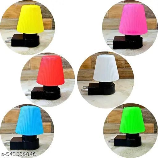 Umbrella Shape Night Lamp 0.5W Home Decor Room Light For Bedroom With 2 Pin Jack (Set of -6)