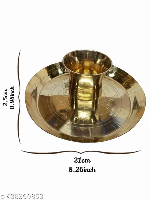 Bronze Thali & Glass
