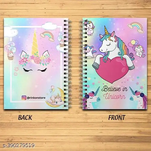Unicorn Notebook (COMBO SET) Stylish Cute Notebook A5 Size Writing Drawing For Girls Kids & Adults Daily Book Journal Wirebound Spiral Diary girls set unicorn stationery set 160 Pages