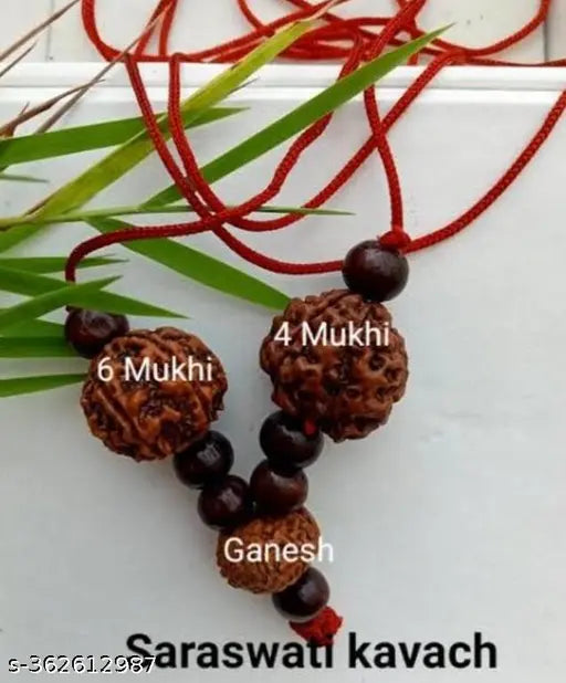 LORD SHIVA METALS Saraswati Rudraksha Kawach/Pendant for Students, Certified Siddha, Sinks In Water For All Rashi