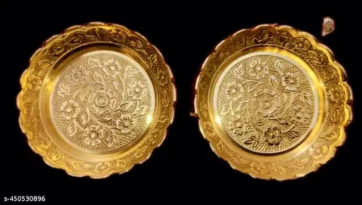 Pure Brass Small Size Chandan Katori / Puja Katori / Bhog Katori for Home Mandir  puja ( Rose Design Embossed ) Gold size 3 inch / SSR