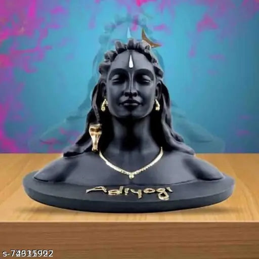 Adhiyogi Statue | Shiva Idol | Shiv ji Car Dashboard Idol, Black, 1 Piece Idols & Figurines