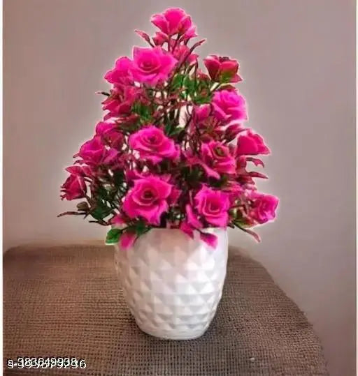 Sp enterprise bonsai artificial rose plant Home office indoor and outdoor decoration purpose set of 02