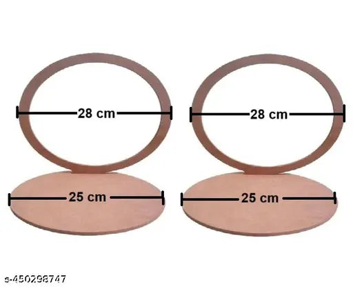 MDF Haldi Mehndi Engagement Ring Platter Set of 2 - DIY 3mm Thick Decorative Platters for Weddings, Festivals, and Special Occasions